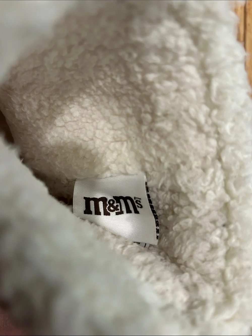 M&M'S Red Sherpa-Trim Cable Knit Boot Slippers